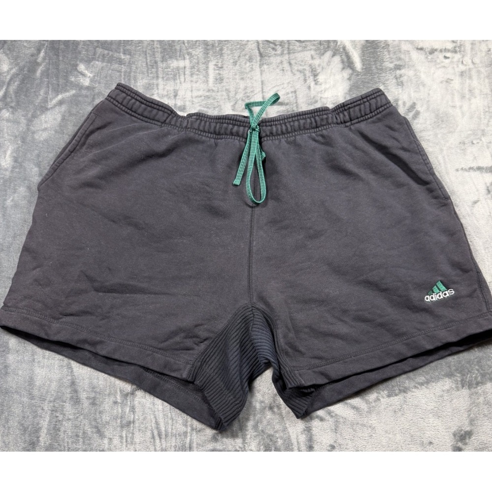 Vintage 90s Adidas Equipment EQT Shorts Mens XL Black Green Drawstring Athletic